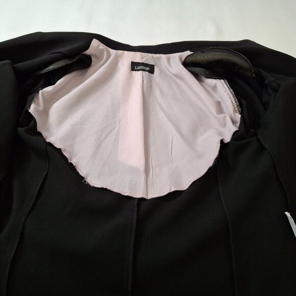 Vintage Size 16 Womens Black Cropped Blazer Lined Office Smart - Picture 5 of 7
